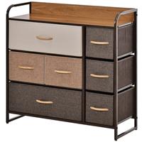 HOMCOM 3-Tier Fabric Bedroom Dresser with 7 Foldable Drawers, Refurbished
