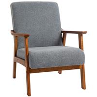 HOMCOM Boucle Accent Chair Armchair W/ Wide Seat for Living Room Refurbished
