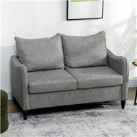 HOMCOM Two-Seater Sofa, Modern Small Sofa with Solid Wood Legs Refurbished