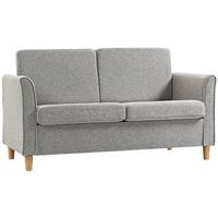 HOMCOM Double Seat Sofa Linen Upholstery Loveseat Couch w/ Armrests Refurbished
