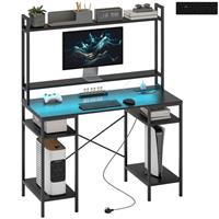 HOMCOM Computer Desk Home Office Desk with Monitor Stand Refurbished