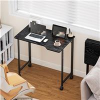 HOMCOM Small Writing Desk with Wheels, Folding Study Table, Refurbished