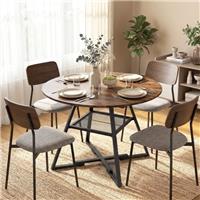 HOMCOM Round Dining Table for 4, 100 cm Kitchen Table w/ Shelf, Refurbished