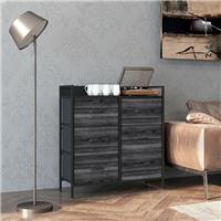 HOMCOM Bedroom Chest of Drawers 6 Drawer Dresser w/ Shelf, Black, Refurbished