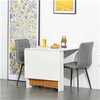 HOMCOM Folding Dining Table Mobile Writing Desk w/ Casters Teak Refurbished