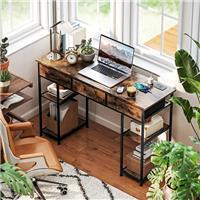 HOMCOM Computer Writing Desk with Power Outlets, Drawers, Shelves Refurbished