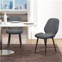 HOMCOM Dining Chairs Set of 2 Upholstered Kitchen Chairs w/Metal Leg Refurbished
