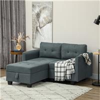 HOMCOM Modular Sectional Sofa with Storage, 2 Seater Sofa Set Refurbished