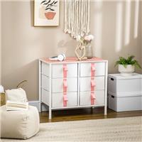 HOMCOM 6 Drawer Chest of Drawers w/ Wooden Top Kid Room Closet Refurbished