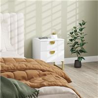 HOMCOM Bedside Table with 2 Drawers, Modern Side Table Refurbished