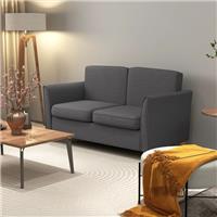 HOMCOM Double Seat Sofa Linen Upholstery Loveseat Couch w/ Armrests Refurbished