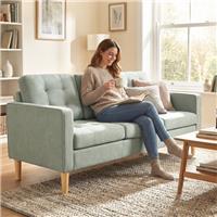 HOMCOM Modern 3 Seater Sofa w/ Hidden Storage & Rubber Wood Legs Refurbished