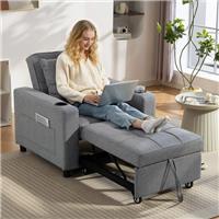 HOMCOM 3in1 Sofa Bed Convertible Sleeper Chair w/Adjustable Backrest Refurbished