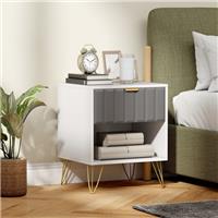 HOMCOM Bedside Drawers Modern Bedside Cabinet with Drawer and Handle Refurbished