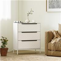 HOMCOM Chest of Drawers, 3 Fabric Drawer Dresser, Aluminium Handles Refurbished