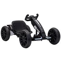 AIYAPLAY Electric Go Kart for Kids with Dual Motors, Adjustable Seat, Black