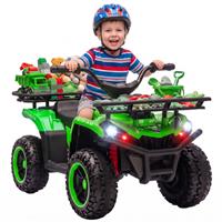 AIYAPLAY 12V Ride on ATV with Dual Motors Soft Start Battery Display, Green