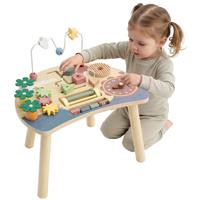 AIYAPLAY Wooden Baby Activity Table, 6-in-1 Montessori Activity Table