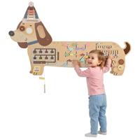 AIYAPLAY Montessori Inspired Busy Board Wooden Dachshund Sensory Wall Panel