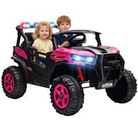 AIYAPLAY 24V Electric Ride on Car, 2-Seater Kids Electric Truck, Pink