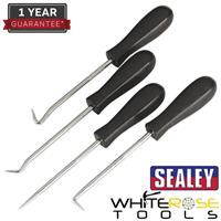 Sealey Mini Hook Pick Set 4pc O-Ring Cotter Pin Oil Seal Removal Tool Set Kit