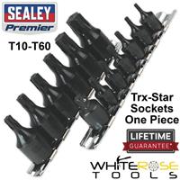 Sealey Socket Bit Set Torx Star One Piece Rail 1/4 & 3/8 Drive Trx T10-T60