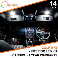 For VW Golf MK6 14/pc LED Interior Light UK Upgrade Kit Xenon White Bulb Set