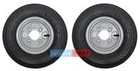 A Pair 400 x 8, 4.80 4.00 x 8 Inch Trailer Wheels and Tyres 4 Ply 4 inch PCD