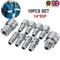 10Pcs Euro 1/4''BSP Air Line Fitting Hose Compressor Quick Release Connector NEW