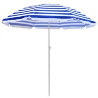 Garden Beach Patio Umbrella Sun Shade Protection Parasol 160cm Blue-White Tilt