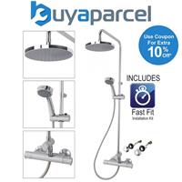 Triton Dene Diverter Thermostatic Bar Mixer Shower Chrome Overhead Drencher