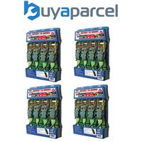 4 x Faithfull Ratchet Tie Down Straps Set 4 Piece - 5 metre x 25mm Weatherproof