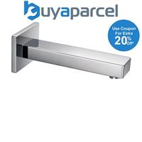 Square Wall Mounted Bath / Basin Filler Water Spout Mixer - Chrome on Brass