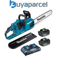 Makita DUC405RT2 Twin 18v 36v LXT Li-Ion Cordless Brushless Chainsaw 40cm 2x3ah