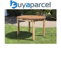 Charles Taylor Wooden Small Round Garden Dining Table 4 Seater
