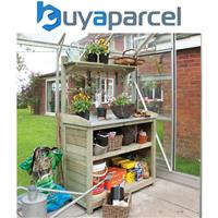 Rowlinson Premier Potting Station Wooden Garden Shed Greenhouse Storage Tidy