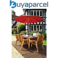 Charles Taylor 6 Seater Wooden Rectangular Dining Table 2x Chairs 2x Bench Red