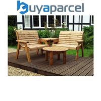 Charles Taylor Wooden Corner Garden 4 Seater Bench Chair & Table Set