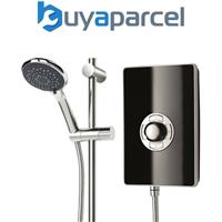 Triton Aspirante 9.5KW Gloss Black Electric Shower - Includes Head + Riser Rail