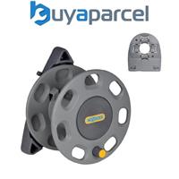 Hozelock 30m Wall Compact Mounted Hose Reel 2420 and Wall Mounted Hose Guide