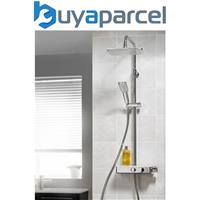 Triton Push Button Thermostatic Bar Mixer Shower Chrome + Riser Rail Hose Head