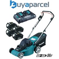 Makita DLM380PF4 18v 36v LXT Cordless Lawn Mower + 4 x 3.0ah Batteries + Charger
