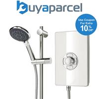 Triton Aspirante 8.5KW Gloss White Electric Shower - Includes Head + Riser