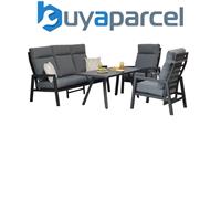Signature Weave Kimmie 5 Seater Sofa Reclining Chair Table Set Grey