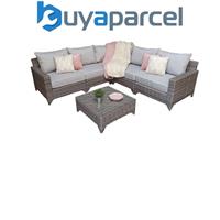 Signature Weave Helena Wicker Modular Corner Sofa Chair Coffee Table Set Grey