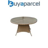 Signature Weave Darcey Wicker 4 Seater Dining Table Natural Round 100cm