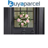 Smart Garden Artificial Peony Door Wreath Pink Realistic Flowers UV Resistant