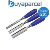 Faithfull Bevel Edge Chisel Blue Grip Set, 3 Piece FAIWCBS3BC