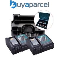 2X Makita DC18RC 18v 22min Intelligent FAST Lithium Battery Charger + Inlay