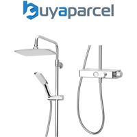 Triton Chrome Thermostatic Bar Mixer Shower Push Button Start + Stylish Shelf